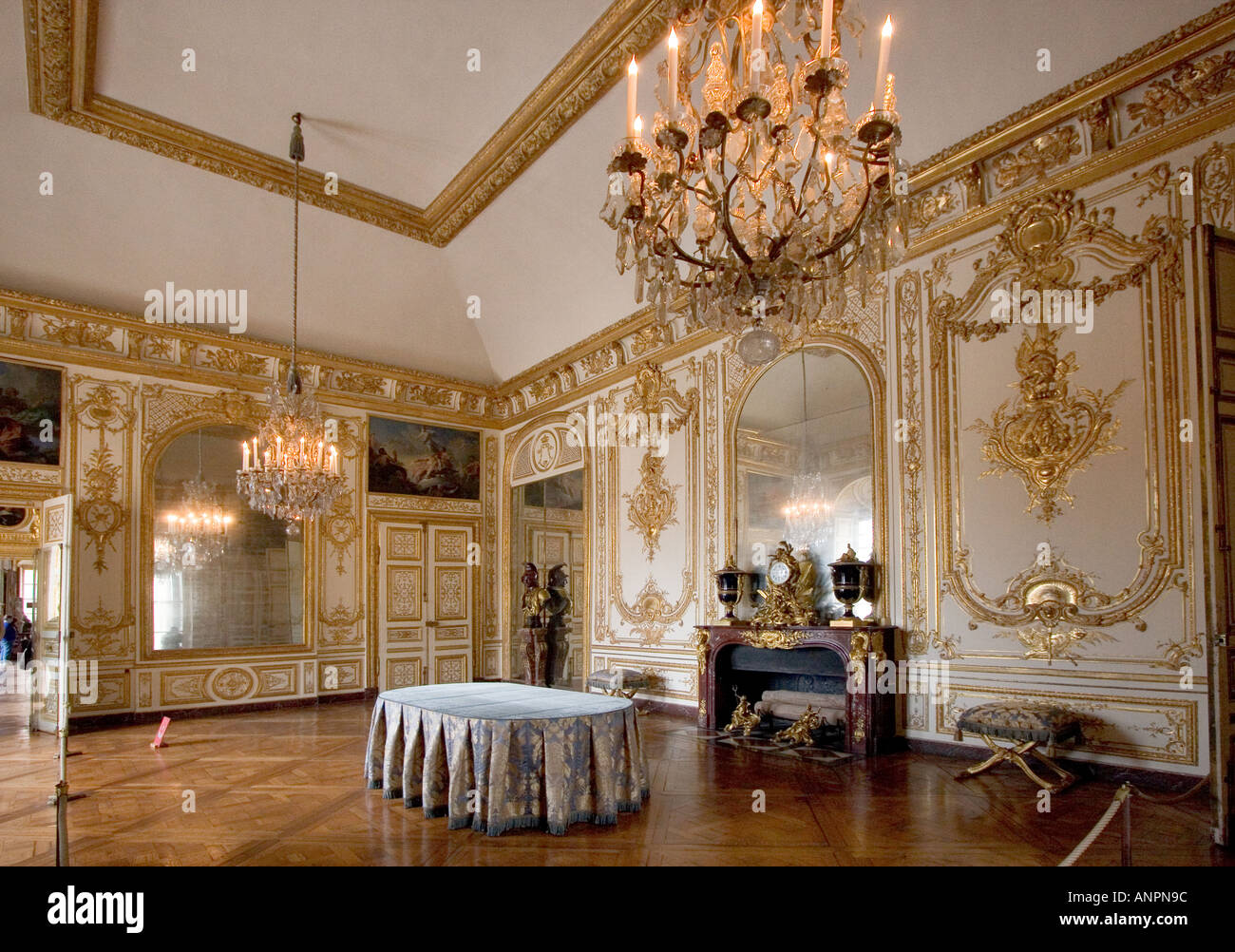 Das Council Chamber, Chateau de Versailles Paris Frankreich EU Stockfoto