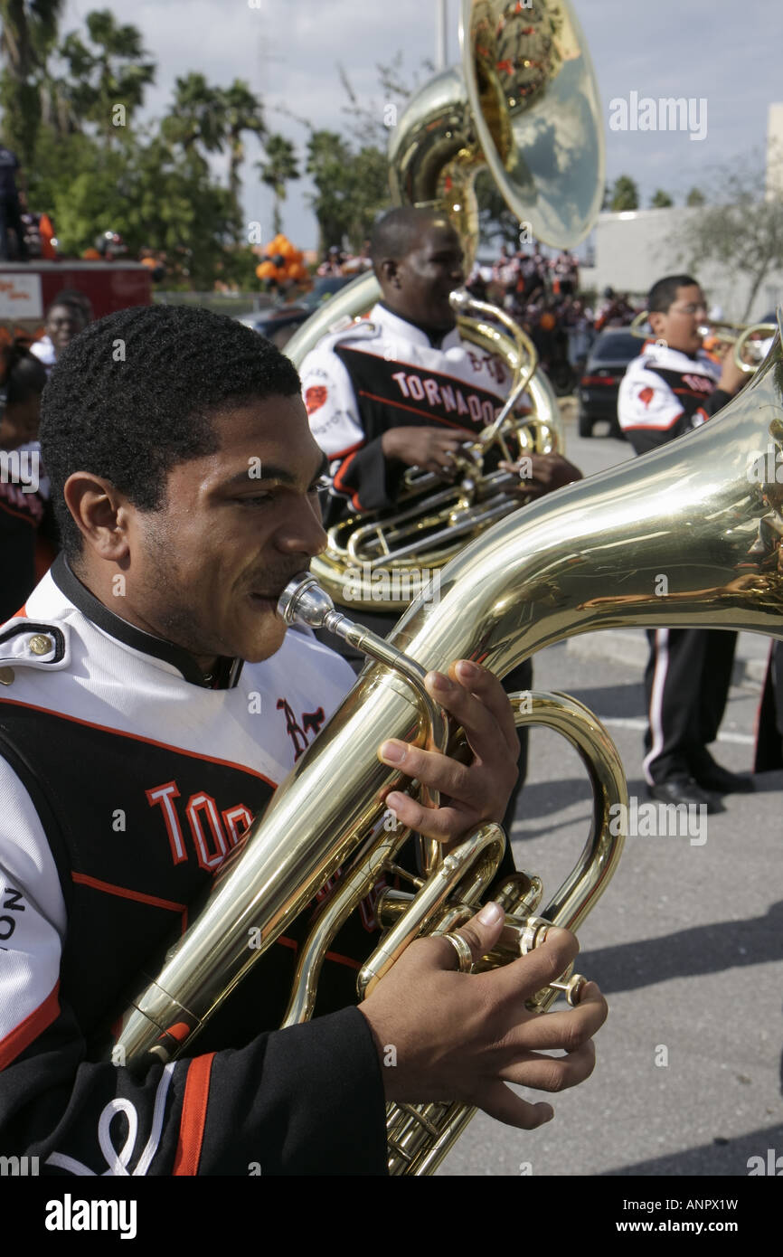 Miami Florida, Overtown, Booker T. Washington High School, Campus, öffentliche Bildung, Campus, Staatssieger, Feier, Schwarze Schwarze Afrikanische Afrikanische Stockfoto