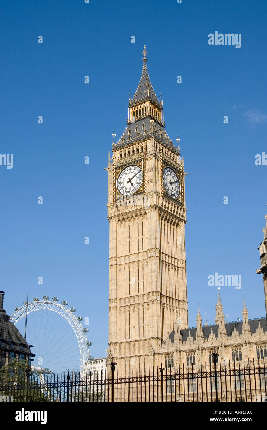 Der Big Ben Clock Tower in den Häusern des Parlaments in Westminster London England Stockfoto