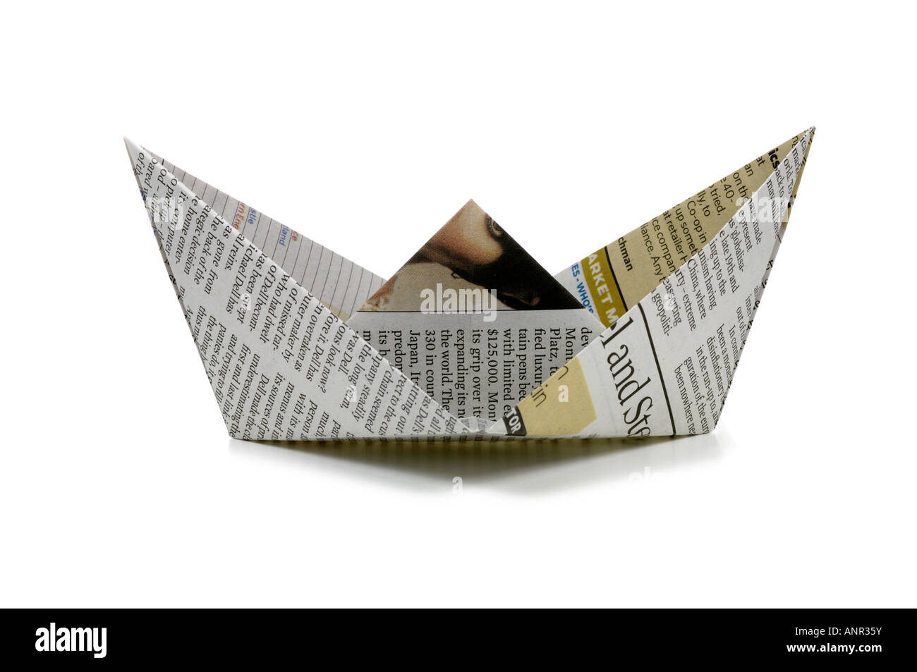 Origami Papier Boot Stockfoto