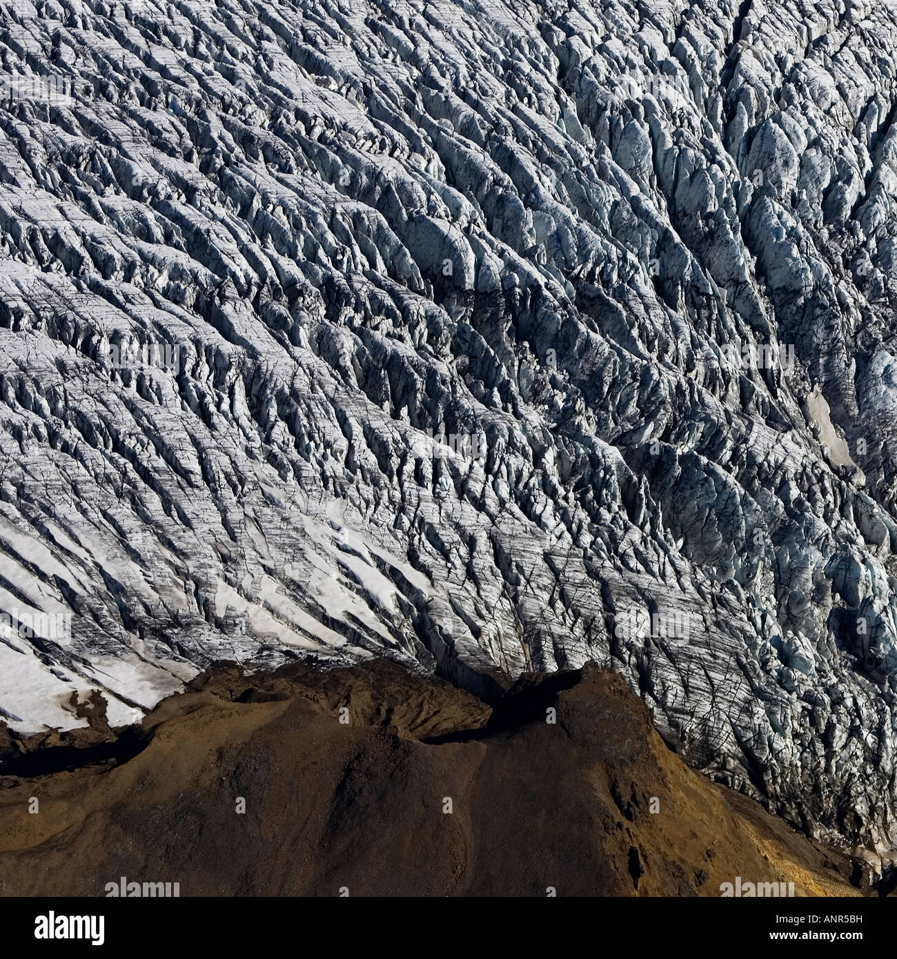 Luftaufnahme der Gletscher in Island Stockfoto