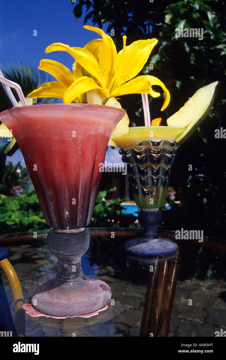 Cocktails im Haus Museum Abaco in Puerto De La Cruz-Teneriffa-Kanarische Inseln-Spanien Stockfoto