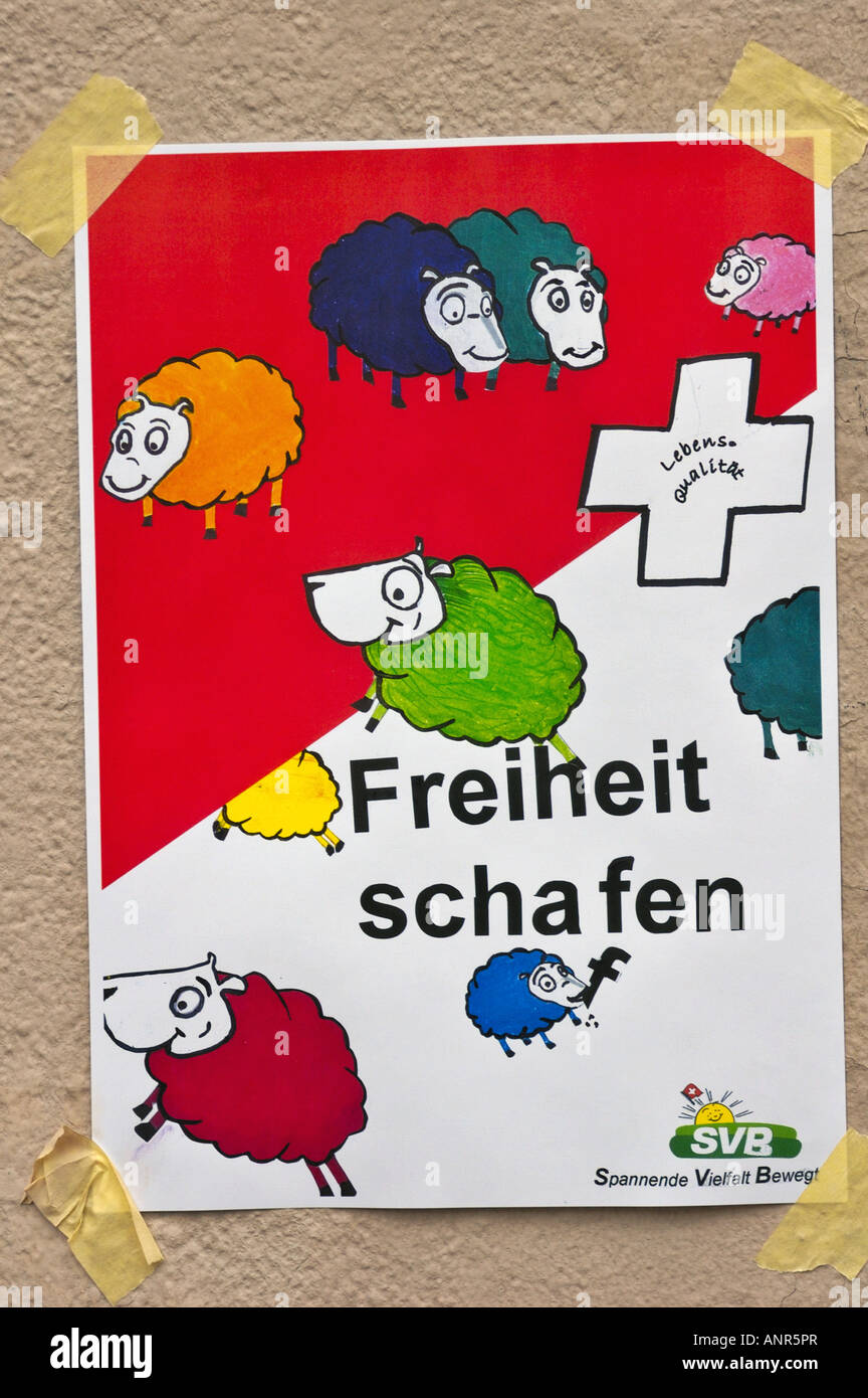 Schweizer Plakat Stockfoto