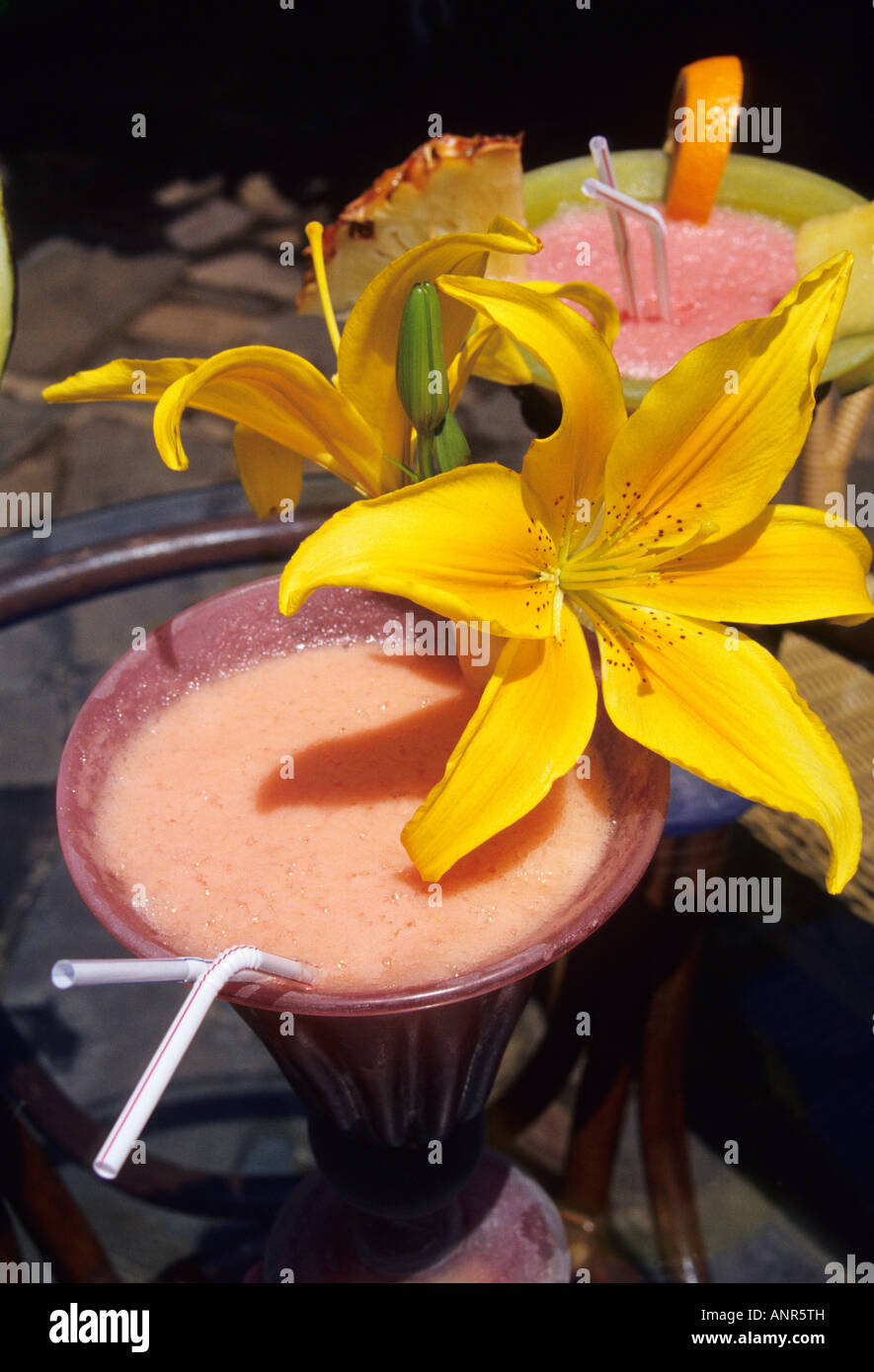 Cocktails im Haus Museum Abaco in Puerto De La Cruz-Teneriffa-Kanarische Inseln-Spanien Stockfoto