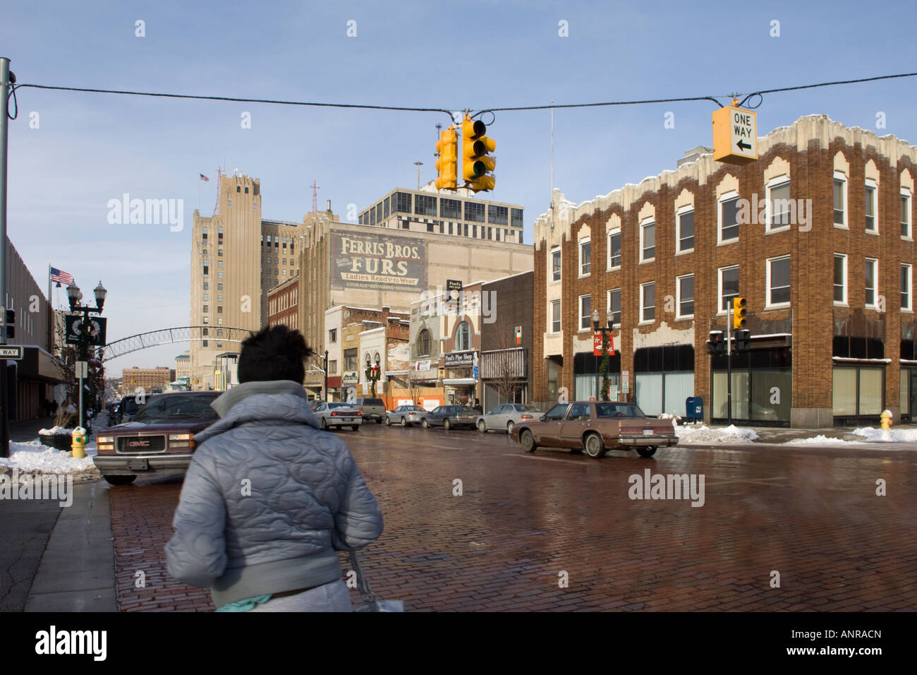 Die Innenstadt von Flint Michigan USA Stockfoto