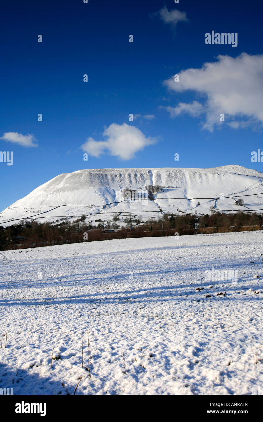 Winterschnee Grindslow Knoll Edale Tal Peak District Nationalpark Derbyshire England Großbritannien UK Europe Stockfoto