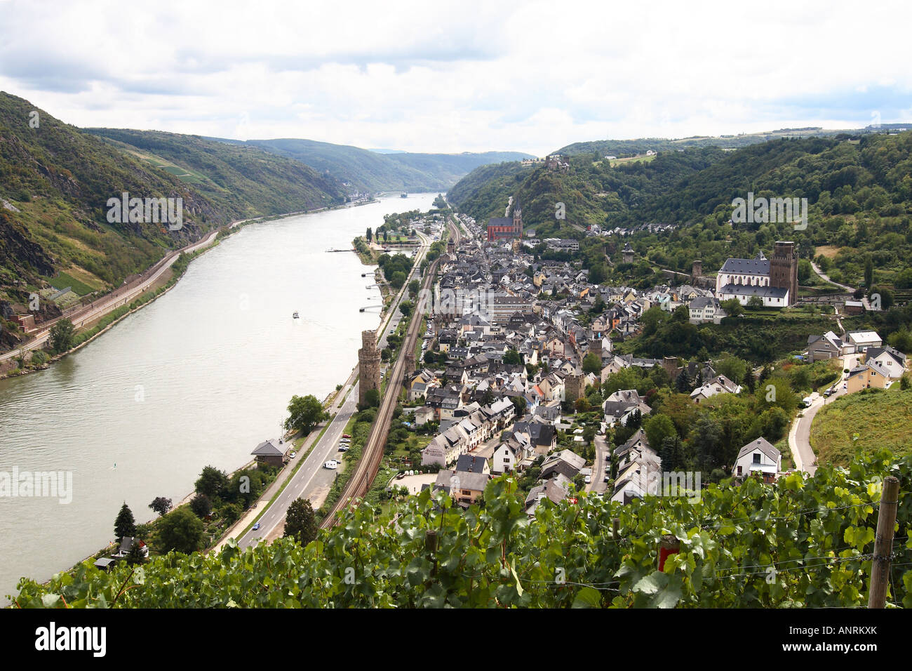 Stadt Oberwesel Stockfoto