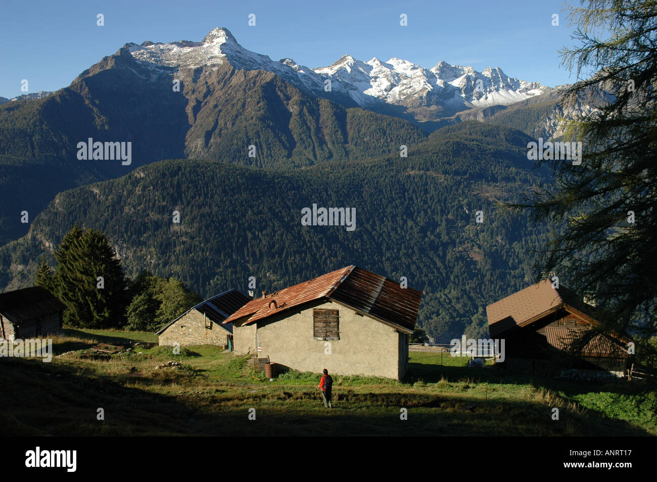 Mount Campo Tencia gesehen vom Wanderweg Sentiero dei Monti Kanton Tessin oder Ticino Schweizer Alpen der Schweiz Stockfoto