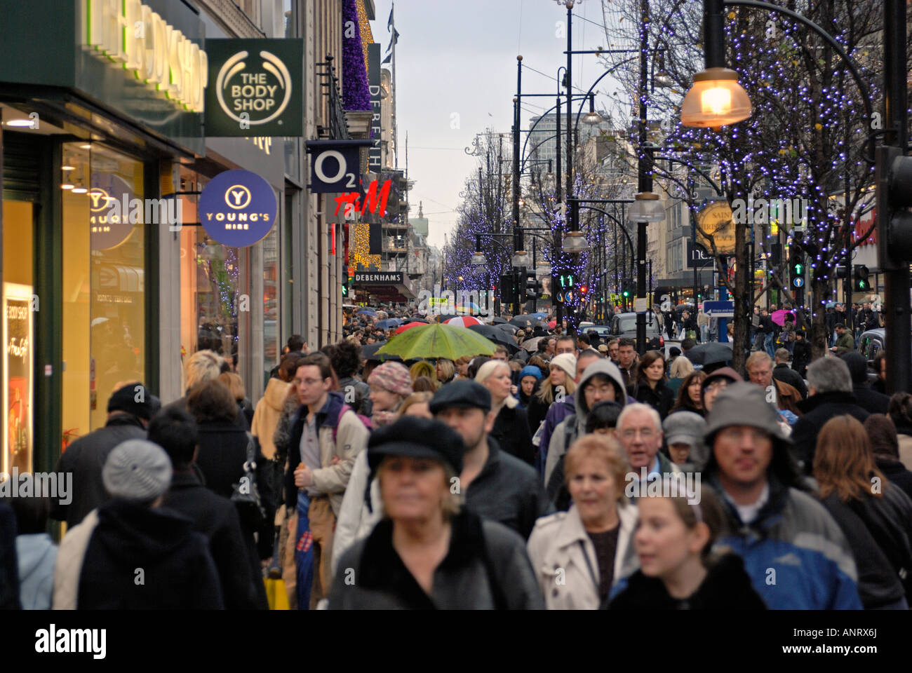 Christmas Shopping Oxford Street in London Stockfoto