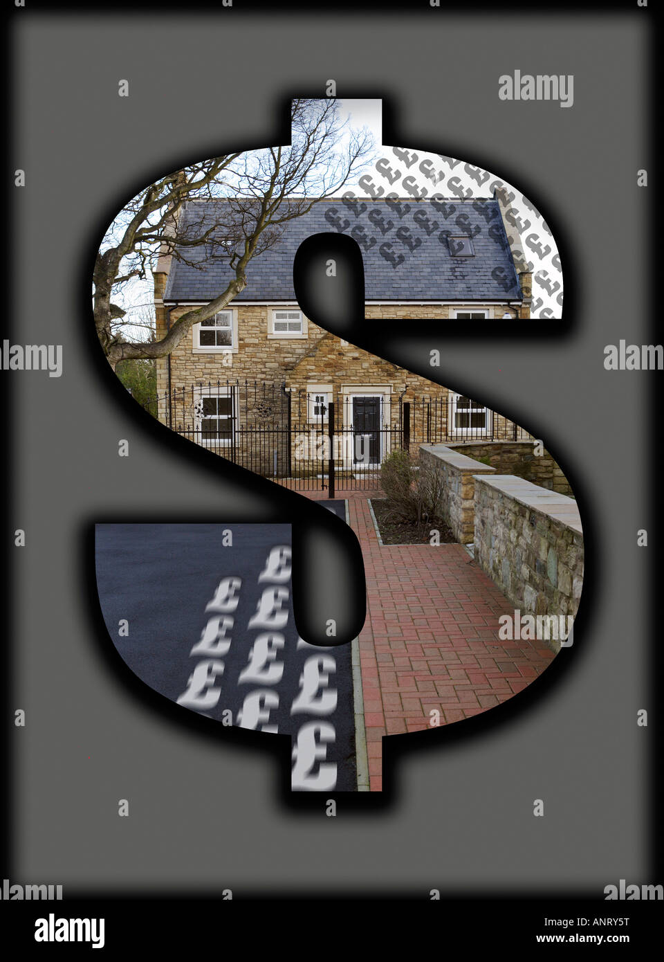 Subprime-Hypotheken Effekt auf UK Wohnungsmarkt Stockfoto