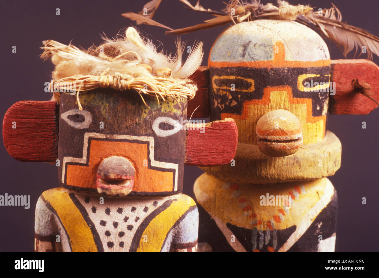 Hopi-Eidechse und Manawgya Kachina Puppen E3871 E3800 Museum of Northern Arizona Flagstaff Arizona Stockfoto