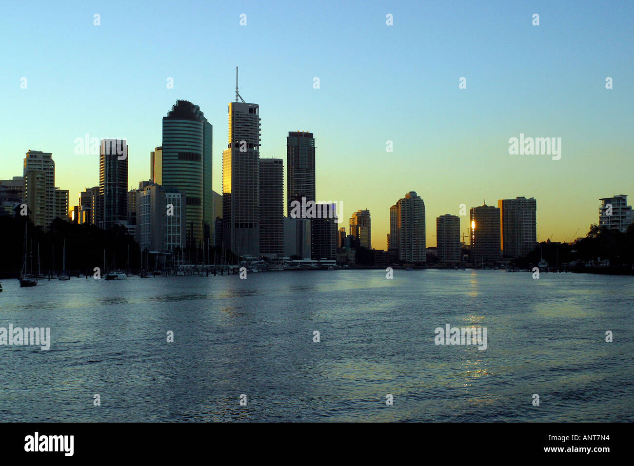 Blick auf Brisbane CBD Stockfoto