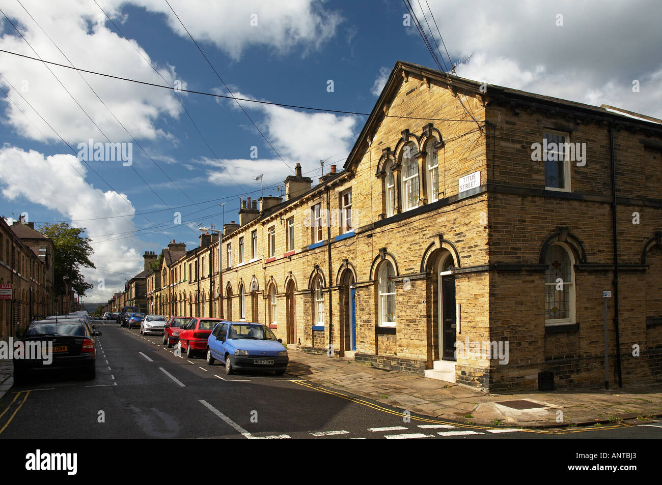 Titus Street Saltaire Shipley Bradford West Yorkshire Stockfoto