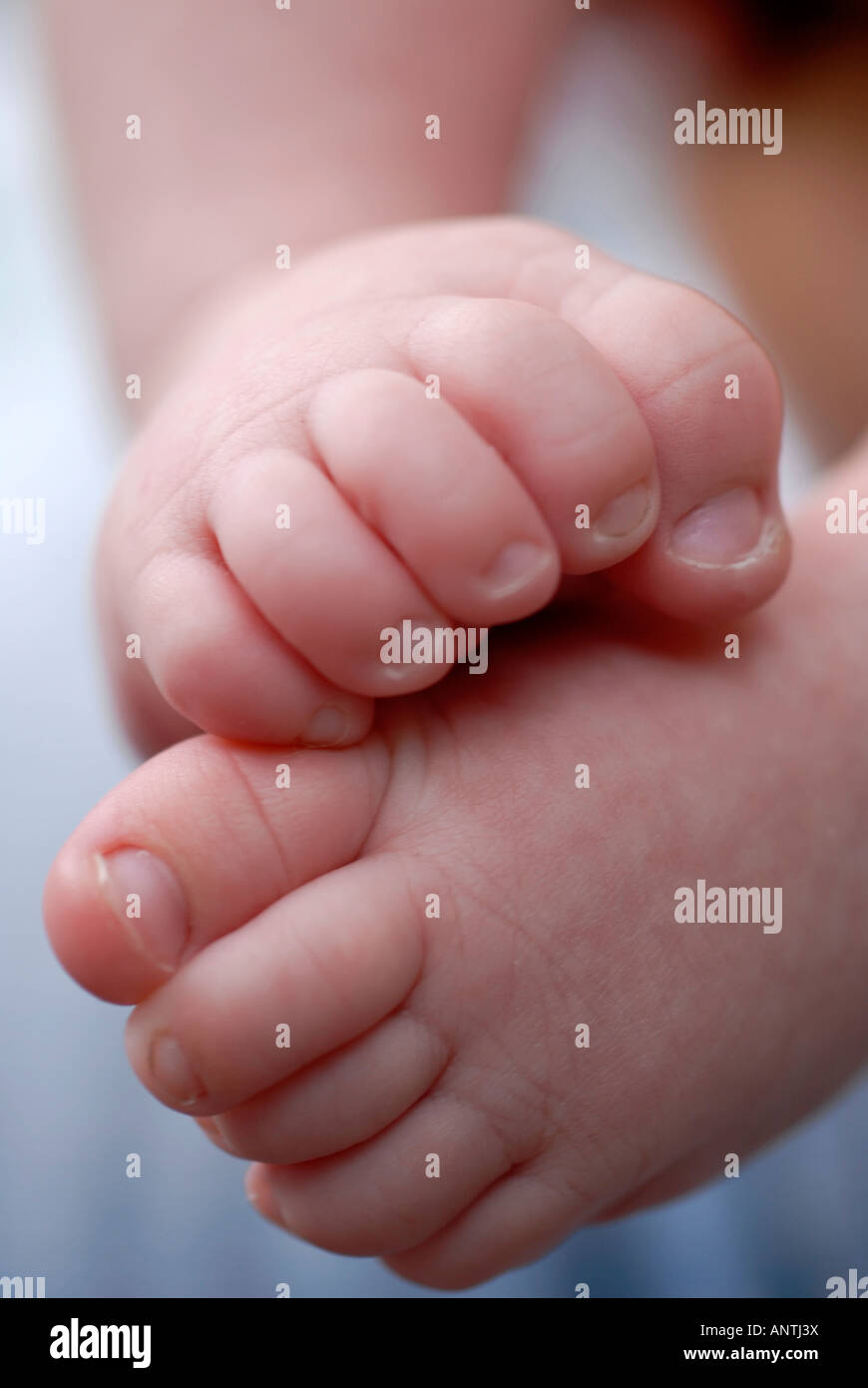 Baby reibt füße aneinander
