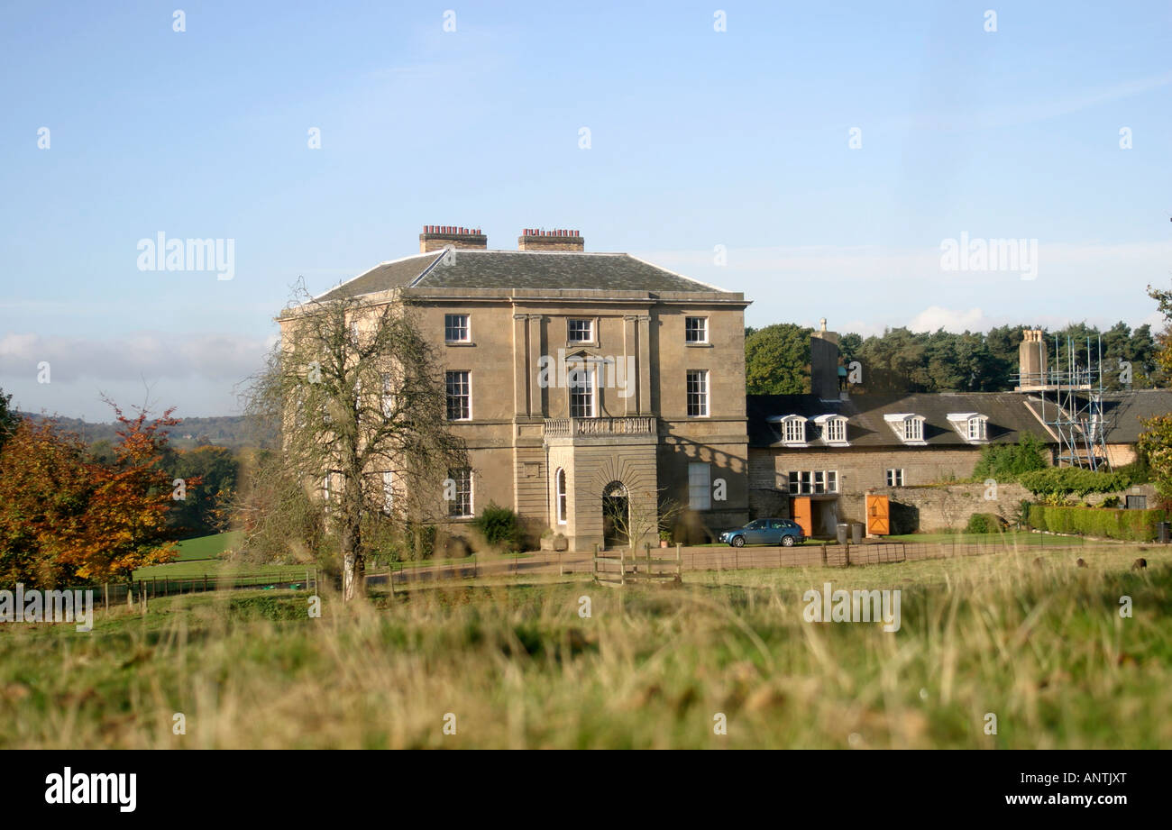 Papplewick Hall Papplewick Nottinghamshire fotografiert bilden einen öffentlichen Weg. Papplewick Hall stammt aus den frühen 1780er Jahren und ist vermutlich das Werk von William Lindley von Doncaster, fiel, Nottinghamshire, UK Stockfoto