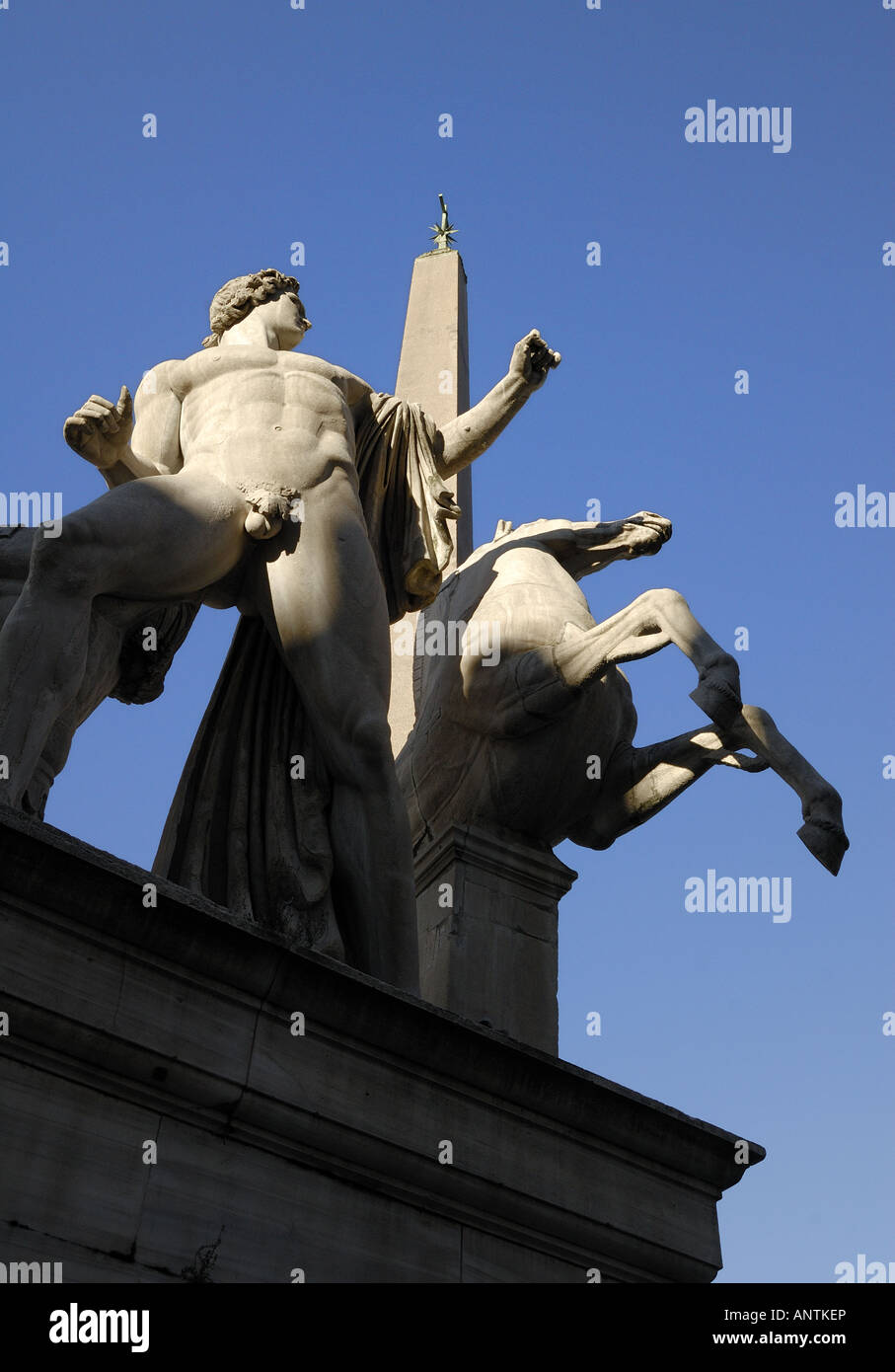Statue der Dioskuren in Rom Italien Stockfoto