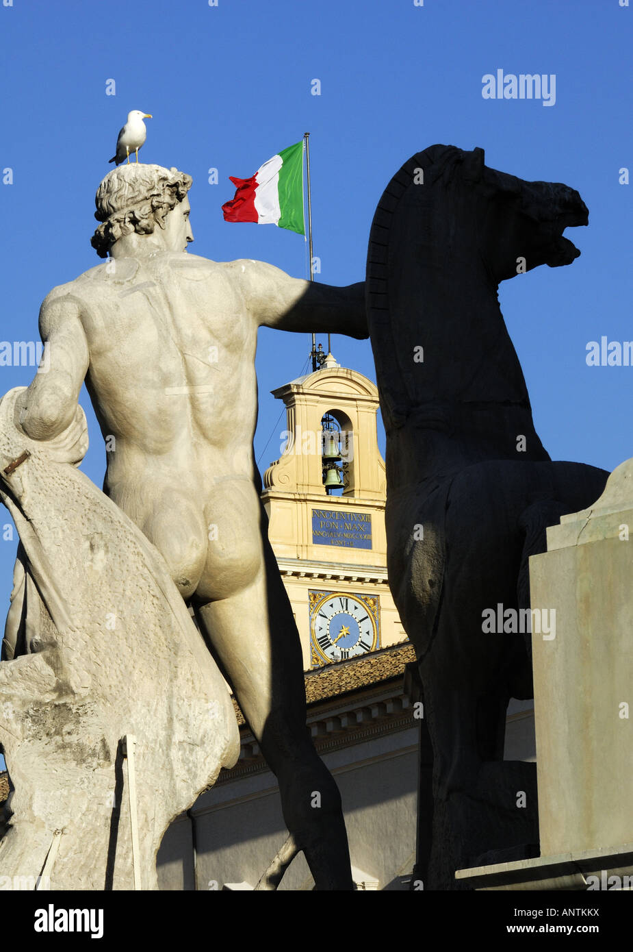 Statue der Dioskuren in Rom Italien Stockfoto