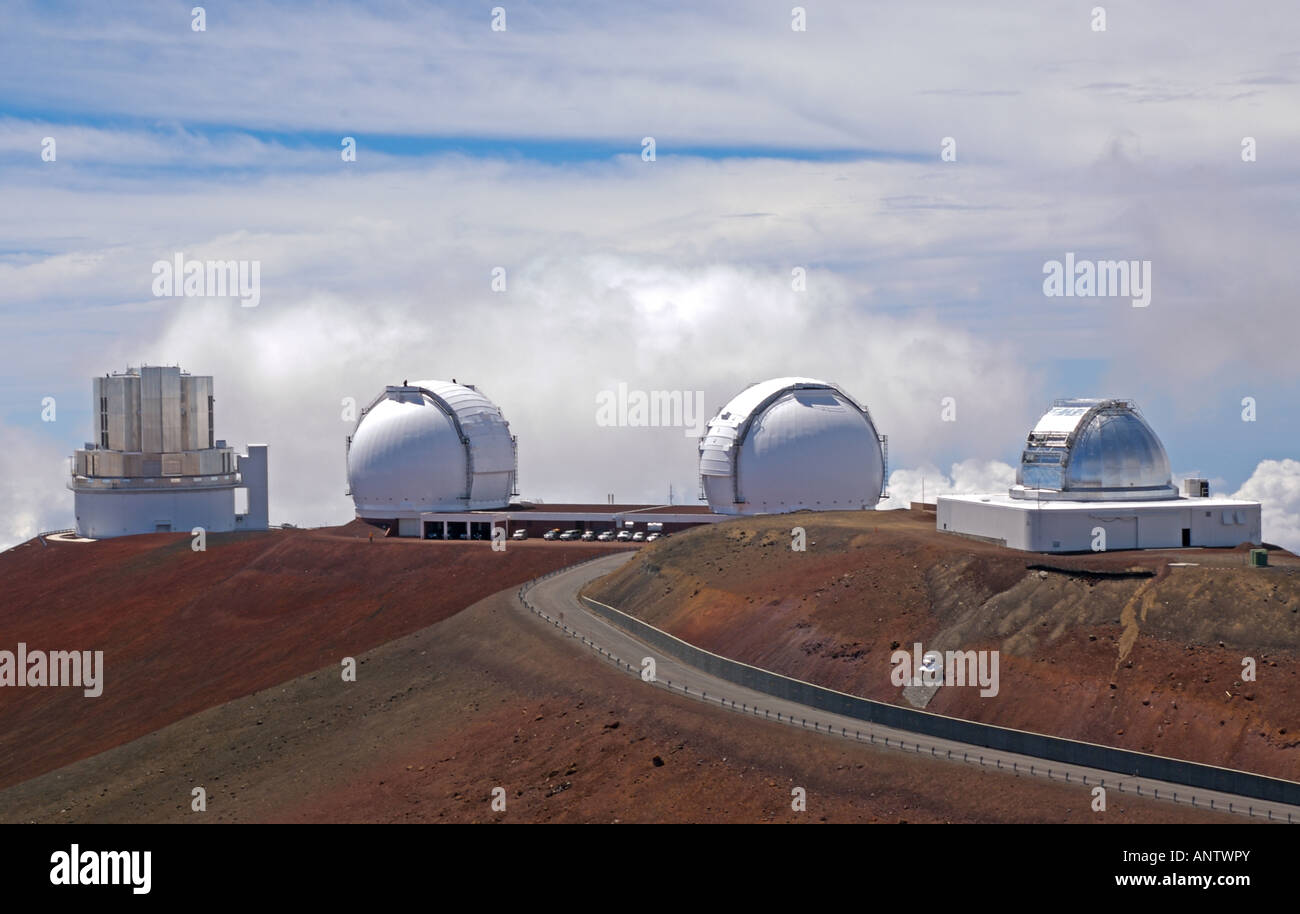 Mauna Kea Sternwarten Hawaii, Wissenschaft und Raumfahrt Forschung Teleskope für optische und Infrarot-Astronomie. Stockfoto