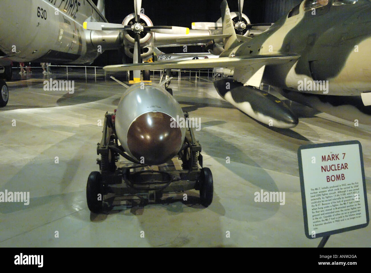 Atombombe auf der Wright-Patterson Air Force Museum in Dayton, Ohio. Stockfoto
