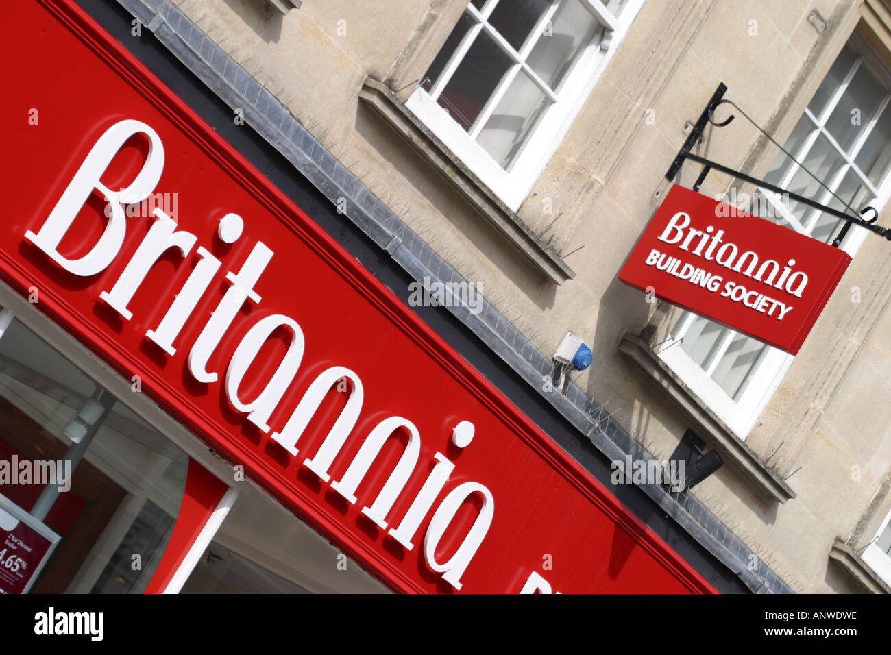 Die Britannia Building Society Zweig Räumlichkeiten an der High street Stockfoto