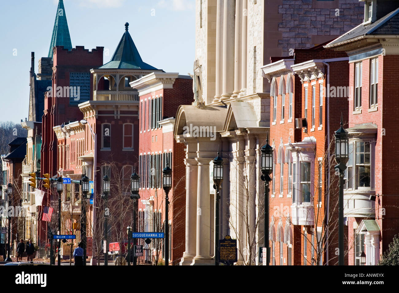 Historische Architektur State Street Harrisburg Pennsylvania Stockfoto