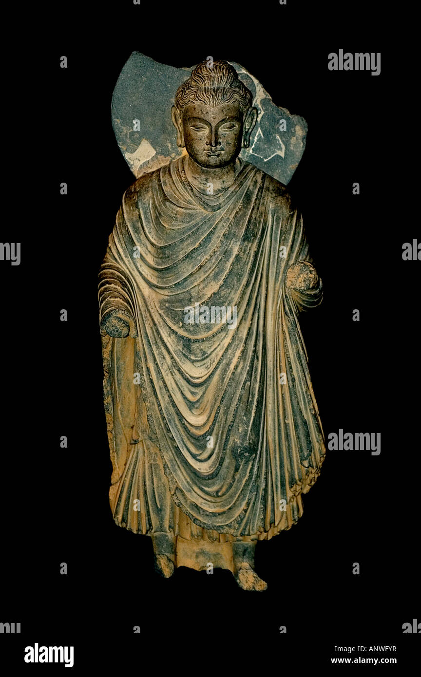Envirions Buddha Peshawar Pakistan Ganhara Stil 1. 3 rd Jahrhundert n. Chr. (griechische Periode) Stockfoto