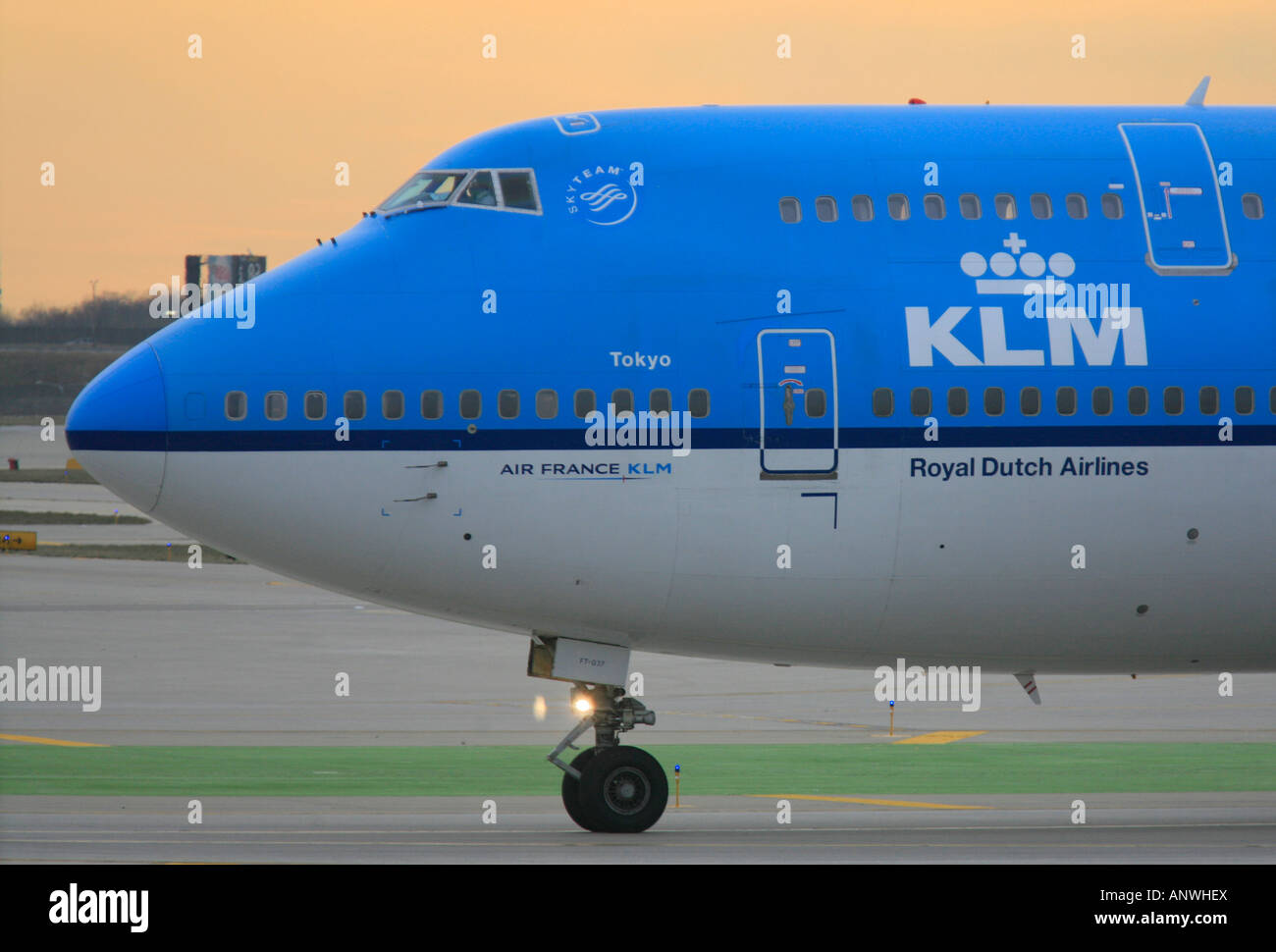 Passagierflugzeug am Chicago O Hare International airport Stockfoto
