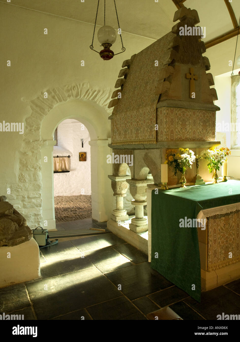 Kirche St. Melangell, Wimpel Melangell Powis Stockfoto