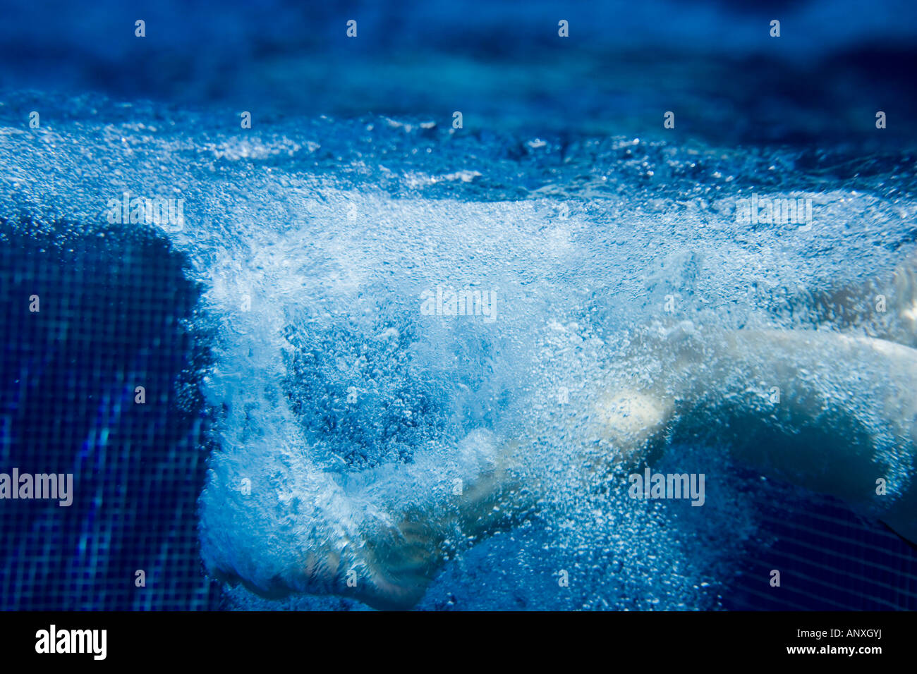 Tauchen in Wasser - unter Wasser geschossen Stockfoto