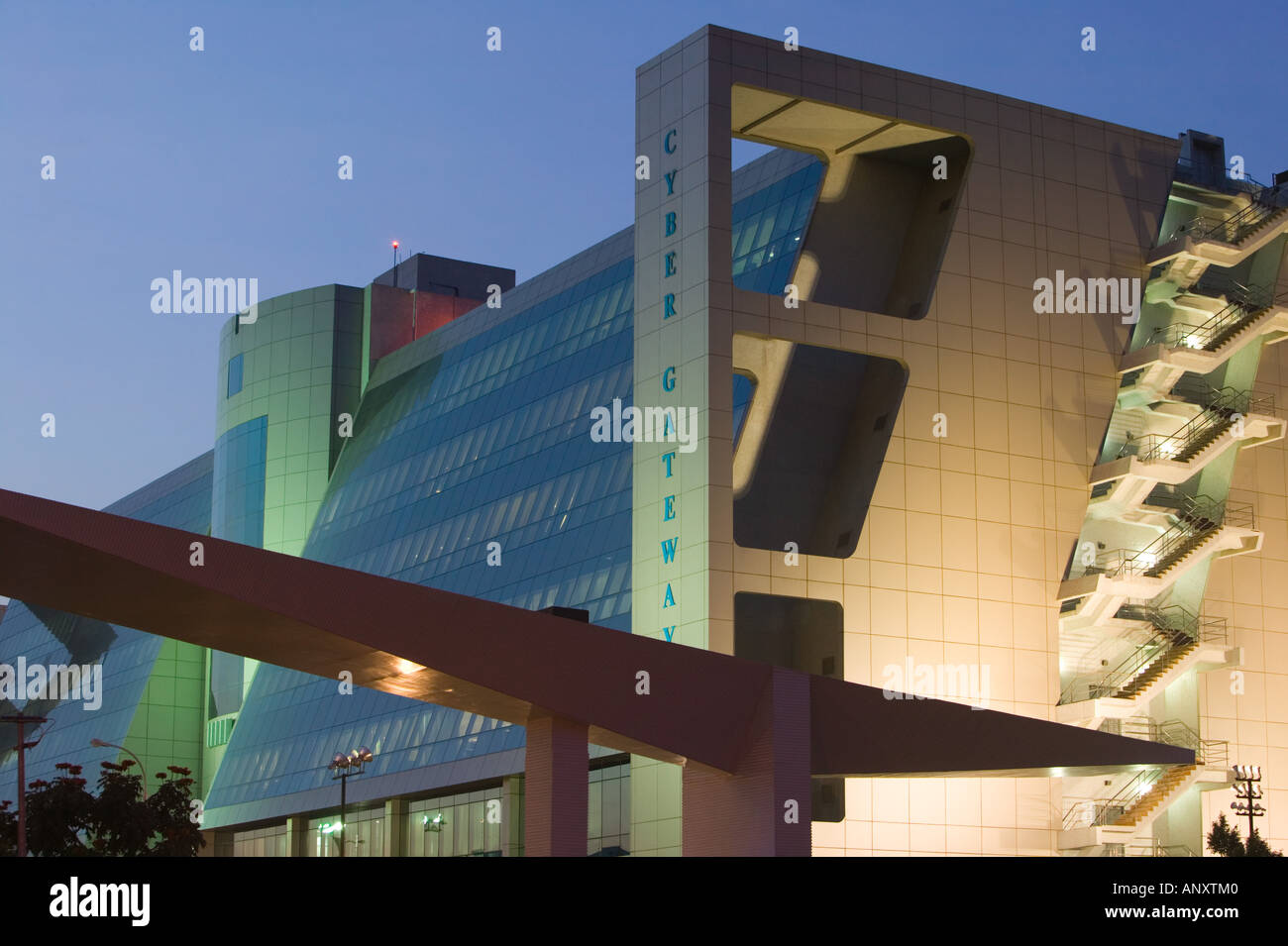 Andhra Pradesh, Hyderabad, Indien. HITEC Stadt, Major Center der indischen Call Centre Softwareindustrie Stockfoto