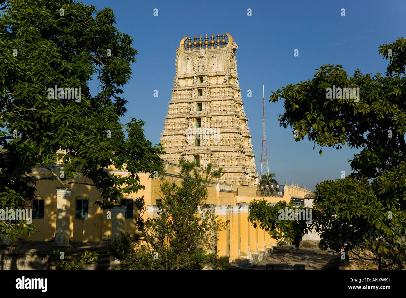 Indien, Karnataka, Mysore: Chamundi Hill, Sri Chamundeswari Tempel Stockfoto