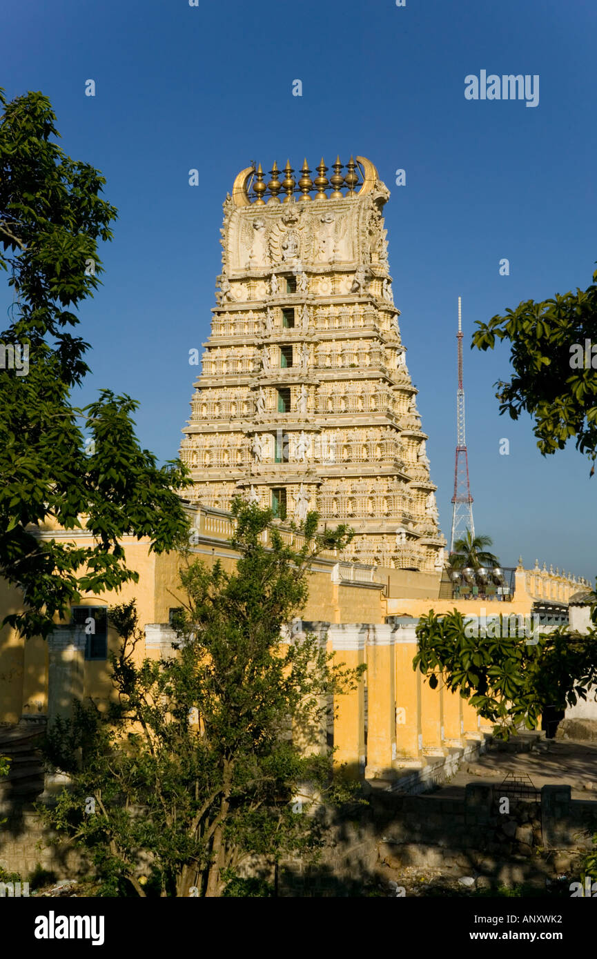 Indien, Karnataka, Mysore: Chamundi Hill, Sri Chamundeswari Tempel Stockfoto