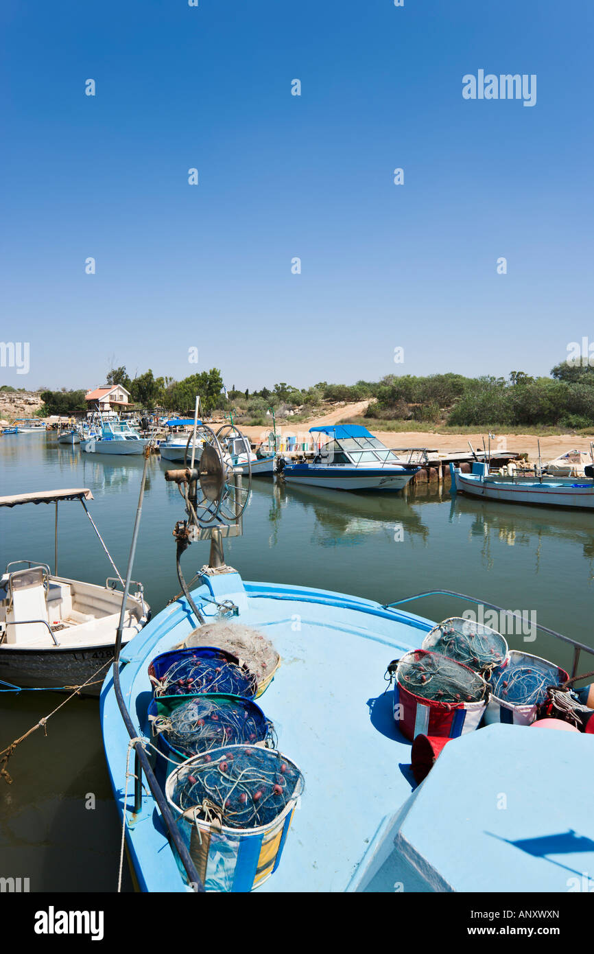 Fischerhafen auf Potamos Creek, in der Nähe von Ayia Napa, Ostküste, Zypern Stockfoto