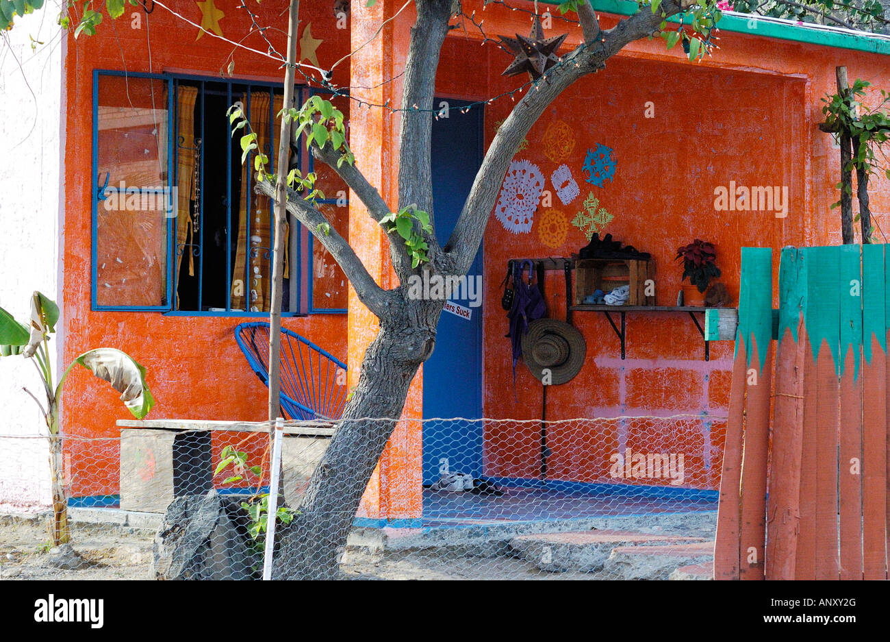 Rosa Haus Puerto Vallarta Mexiko Stockfoto