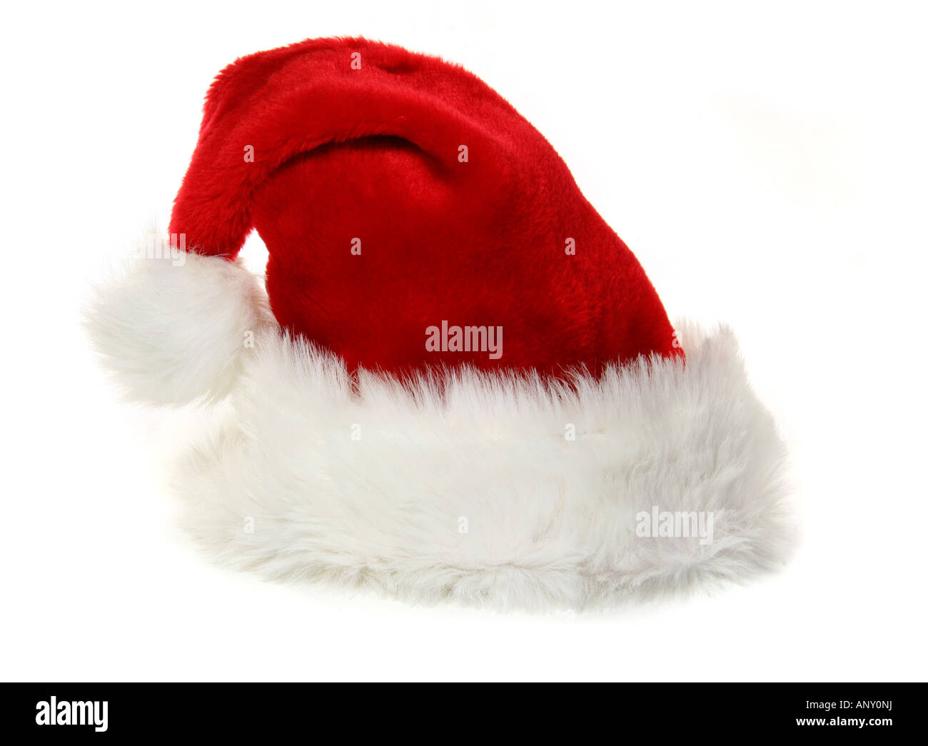 Isolierte Weihnachtsmütze auf weiß Stockfoto