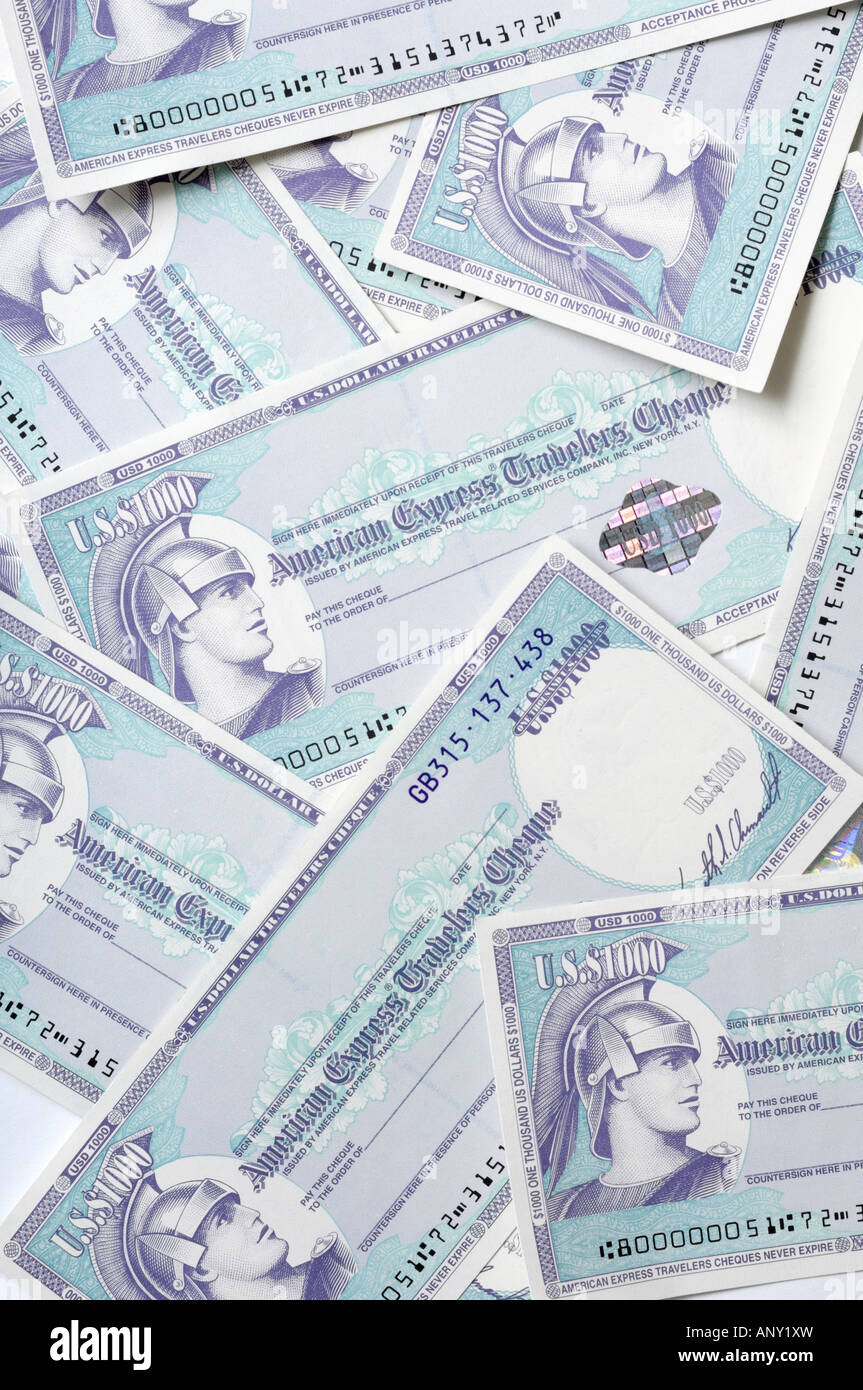 American Express Travelers cheques Stockfoto
