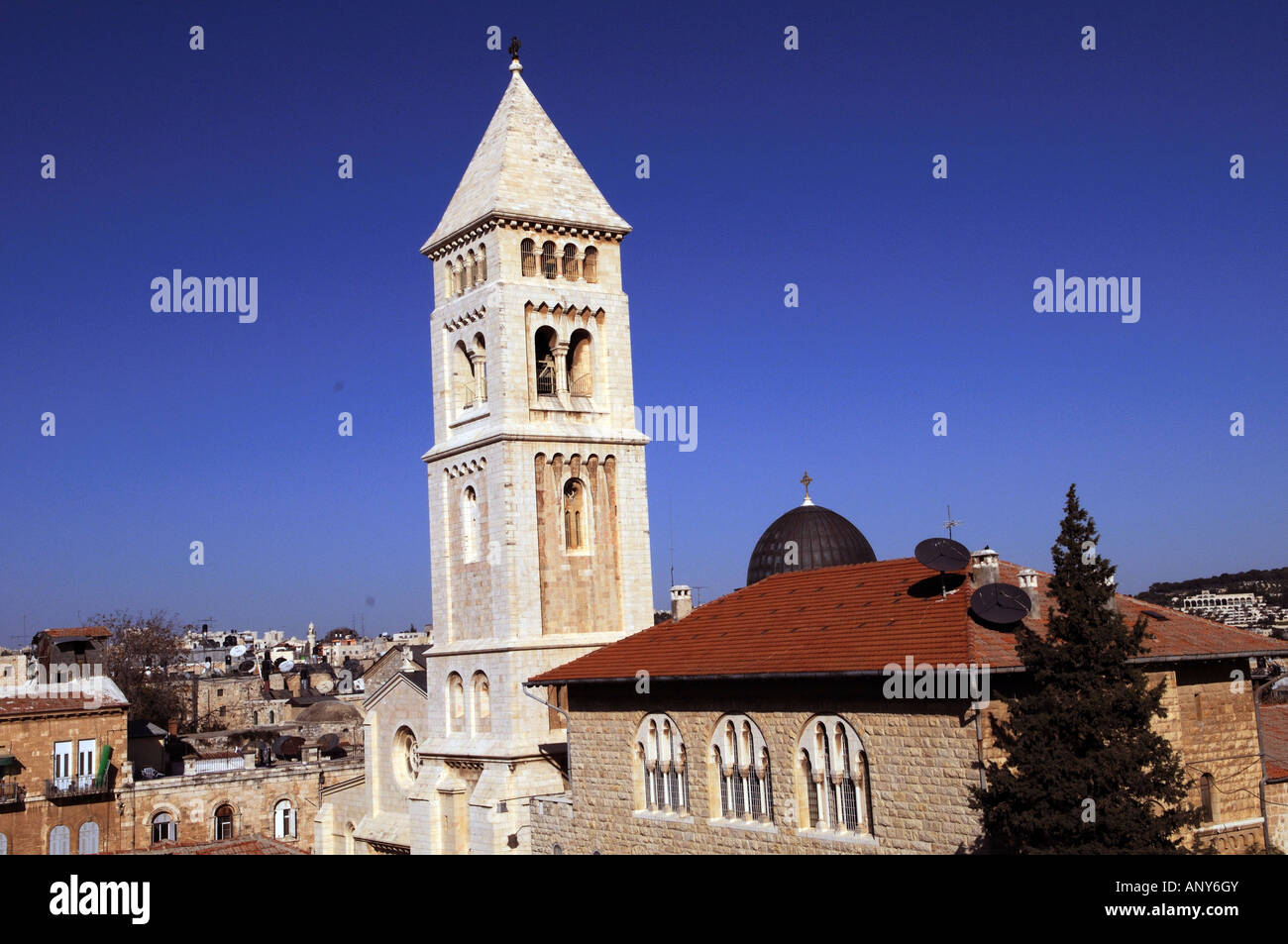 Die lutherische Kirche in der Altstadt in Jerusalem Stockfoto