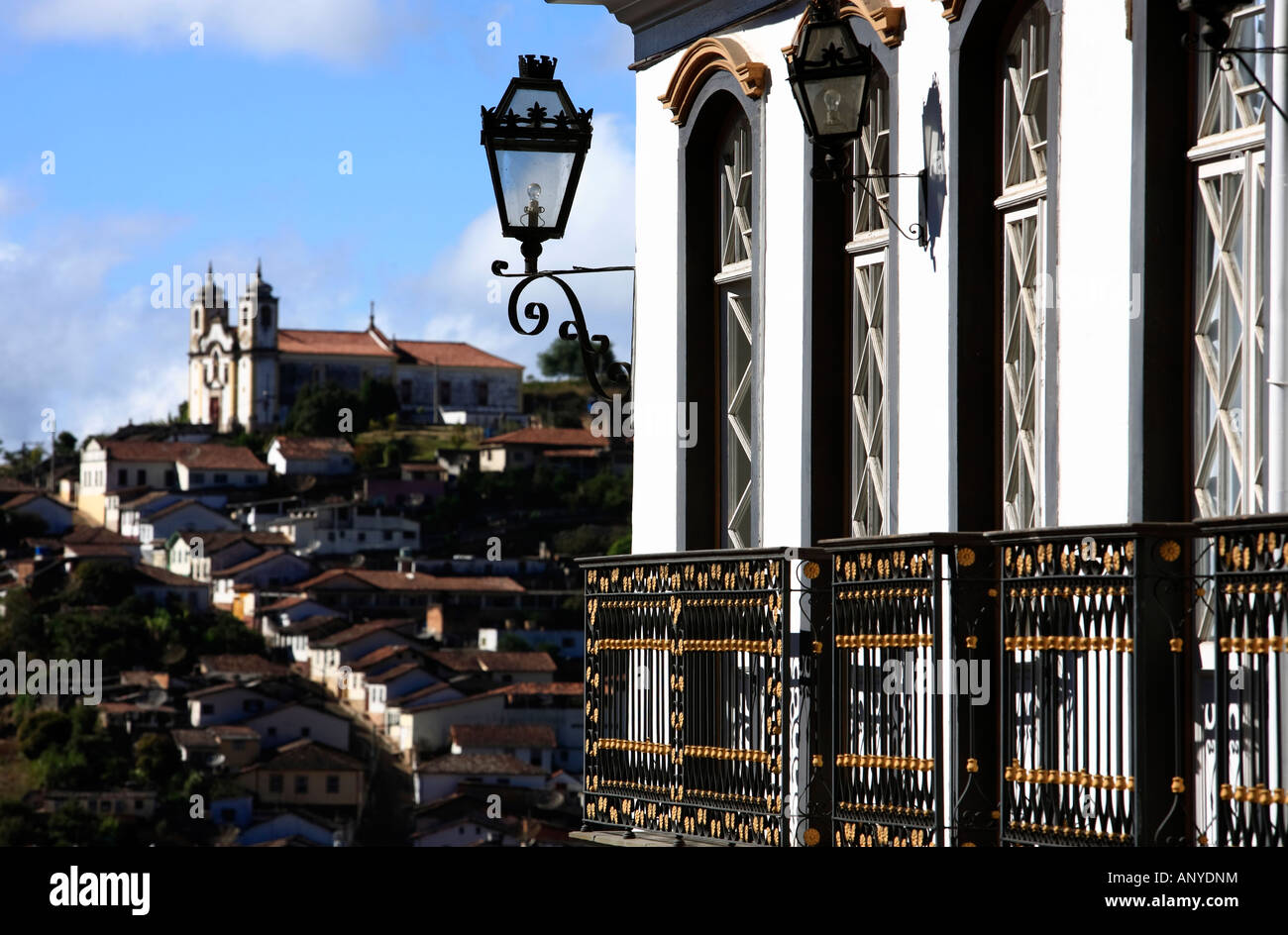 Blick auf das UNESCO-Weltkulturerbe-Stadt Ouro Preto in Minas Gerais Brasilien Stockfoto