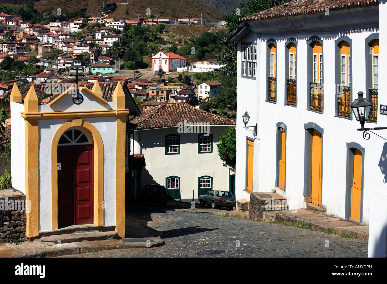 Blick auf das UNESCO-Weltkulturerbe-Stadt Ouro Preto in Minas Gerais Brasilien Stockfoto