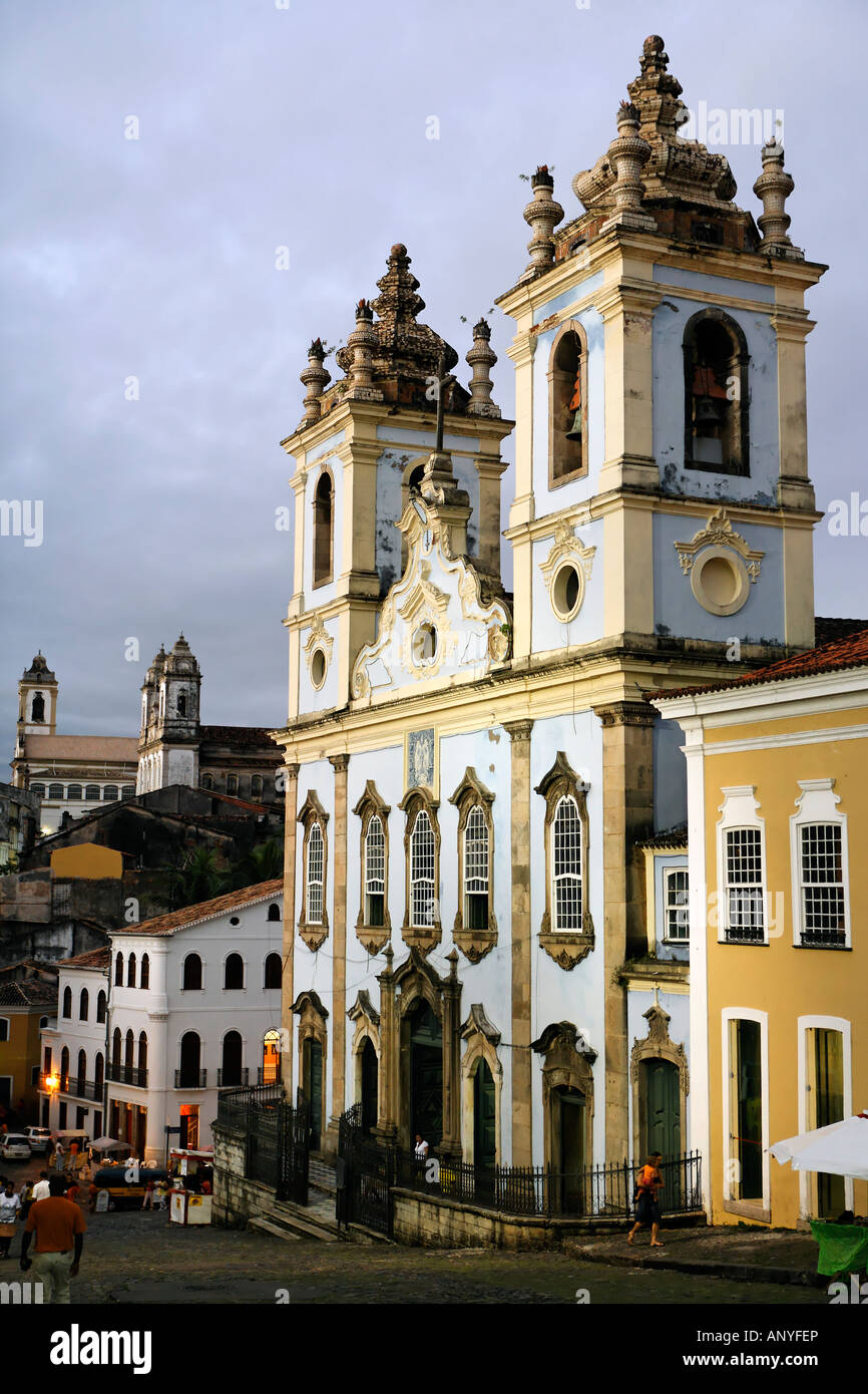 Kirche oder Iglesias Rosario Dos Pretos in Pelourinho Bereich in der schönen Stadt Salvador in Bahia Staat Brasilien Stockfoto