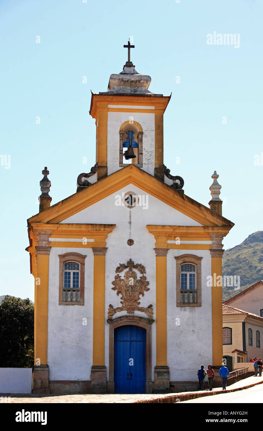 Blick auf die Kirche von Ouro Preto in Minas Gerais in Brasilien Stockfoto