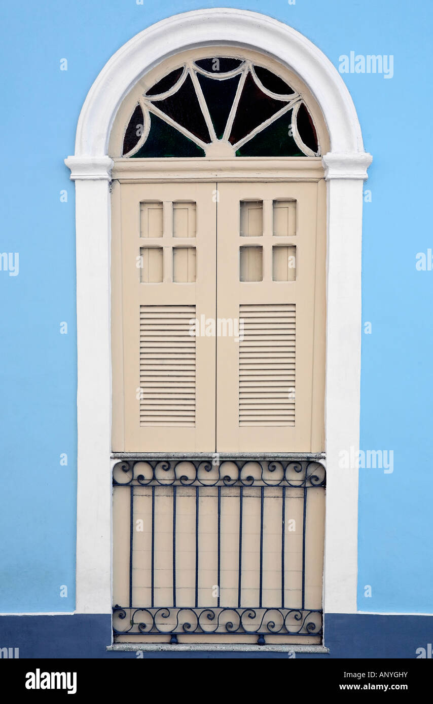 Fenster-Haus des historischen Zentrums der Stadt Sao Luis Maranhao in Brasilien Stockfoto