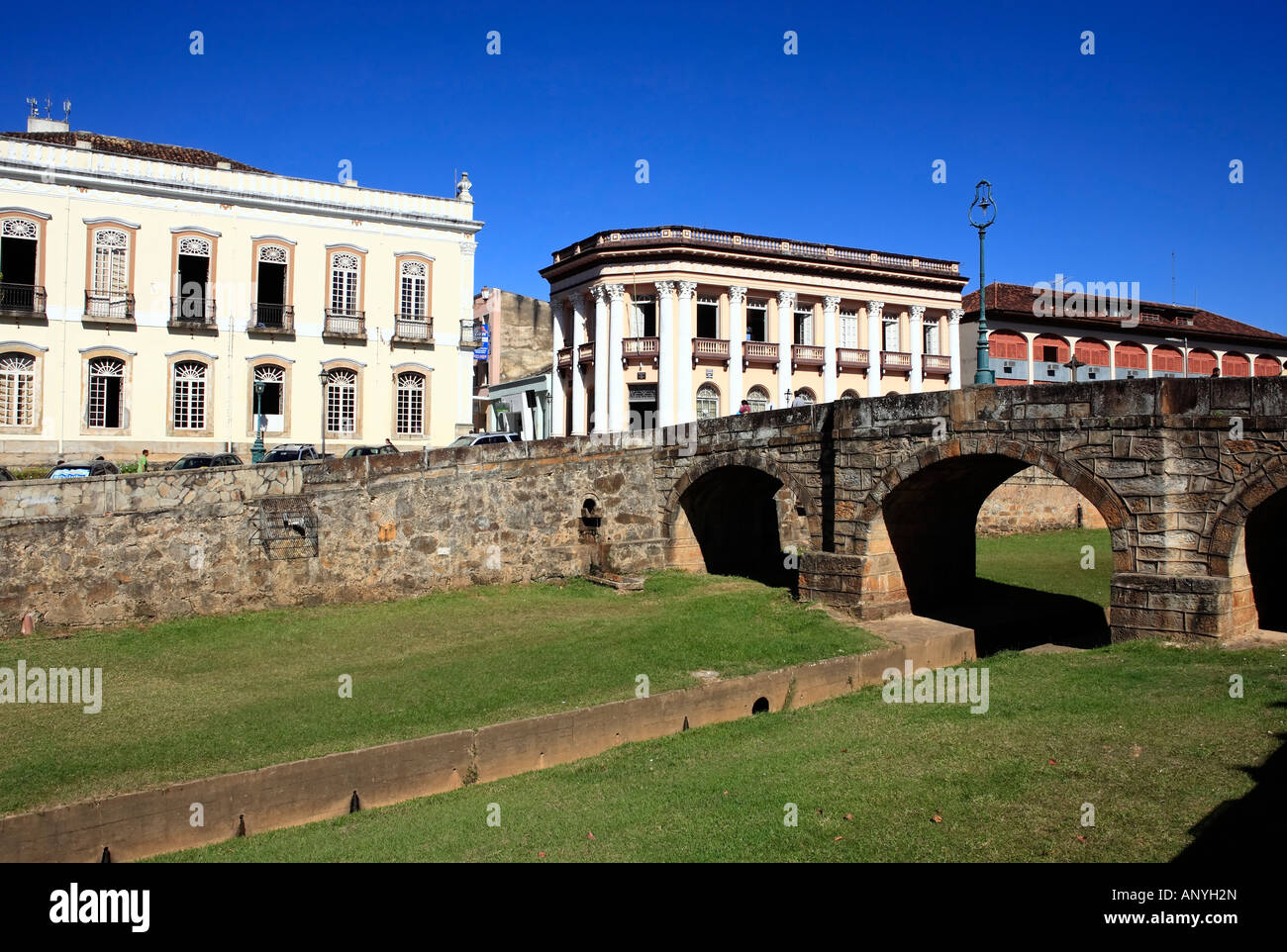 Blick auf die typische Stadt Sao Joao del Rey in Minas Gerais Brasilien Stockfoto