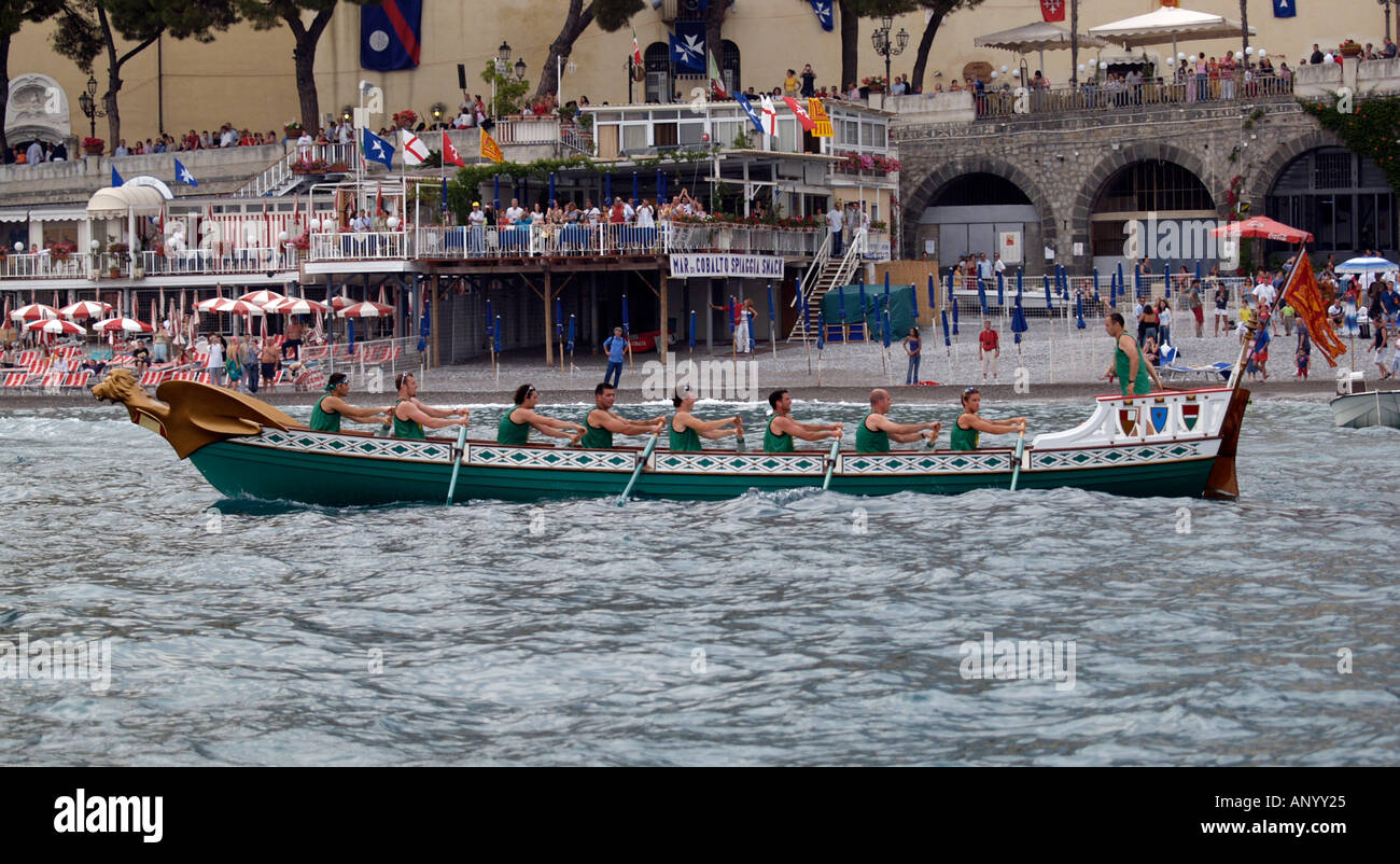 Venedig-Gewinner der Regatta der 4 antiken Seerepubliken Venedig Boot feiert Stockfoto