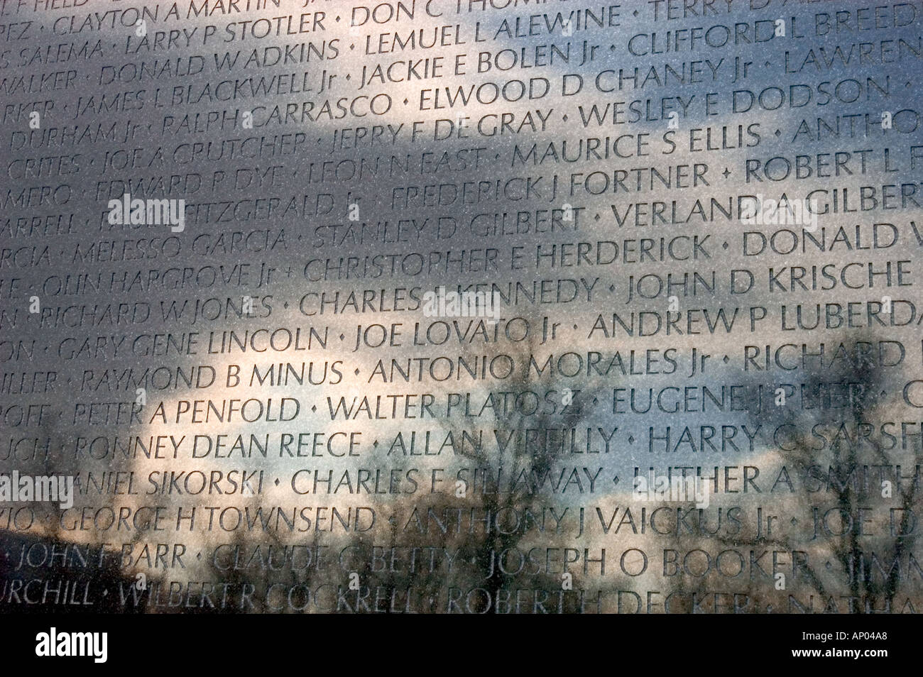 MAYA YING LIN entwickelt, das VIETNAM VETERANS MEMORIAL bekannt als THE WALL mit den Namen aller Verstorbenen in den VIETNAM-Krieg-WA Stockfoto