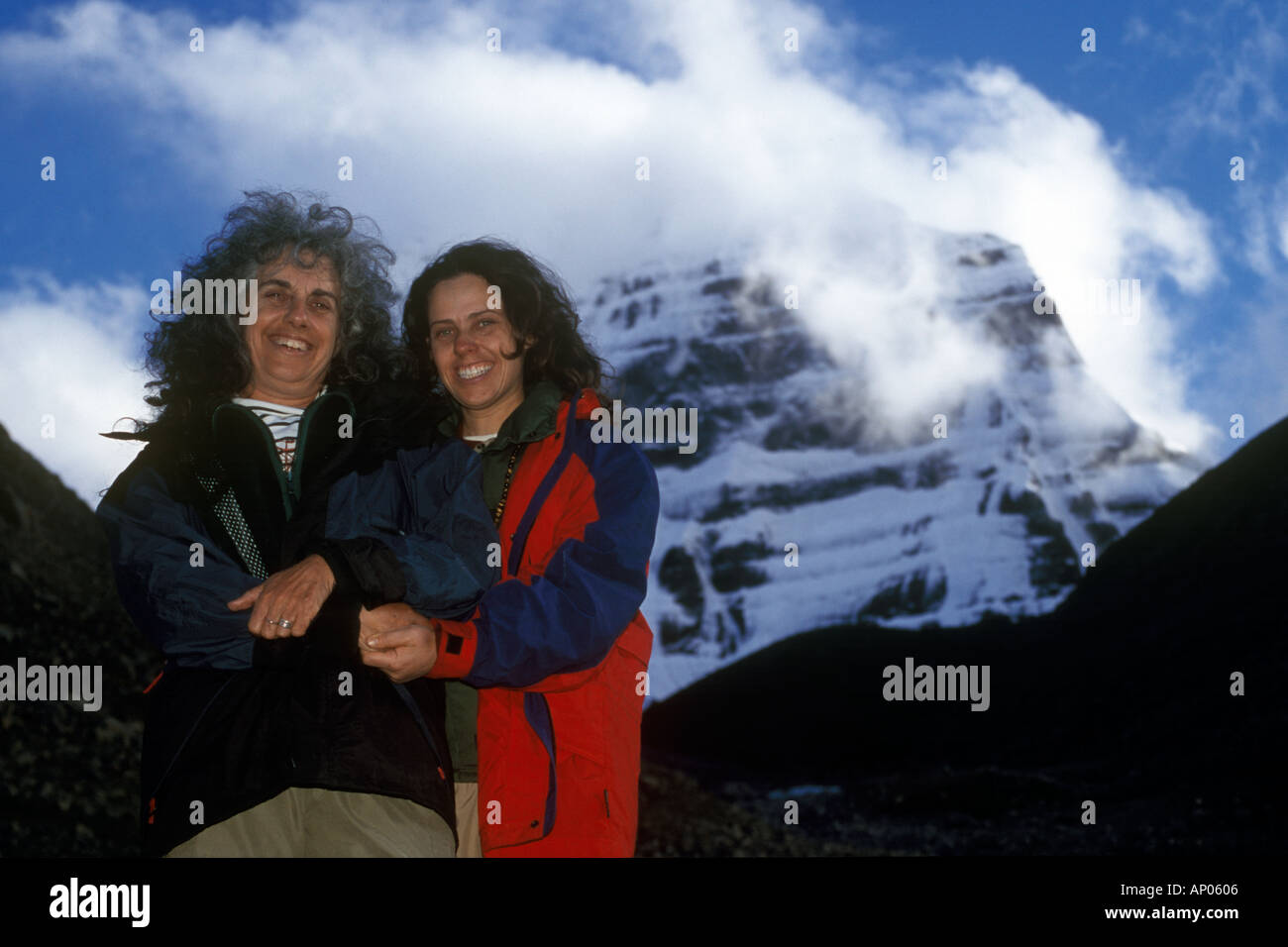 HAUSNERS bei DIRA PHUK die Nordwand des MOUNT KAILASH 6638 Meter das heiligste Himalaya PEAK TIBET Stockfoto