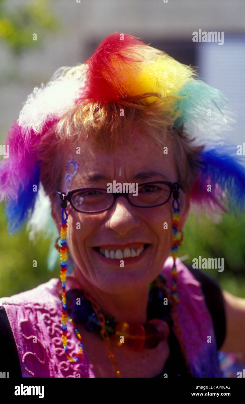 RIA Regenbogen Clown und Gesicht Maler Künstler außergewöhnlichen 2599 Stockfoto