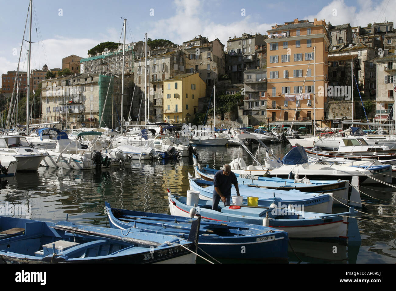 Der alte Hafen von Bastia, Korsika, Frankreich Stockfoto