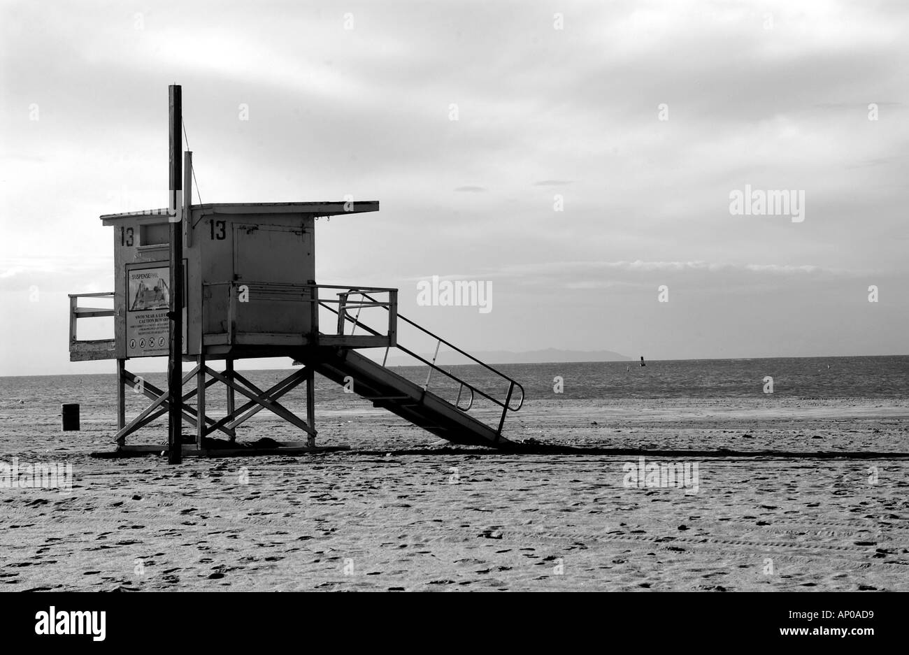 Strand von Santa Monica und Los Angeles Kalifornien USA Pier im winter Stockfoto