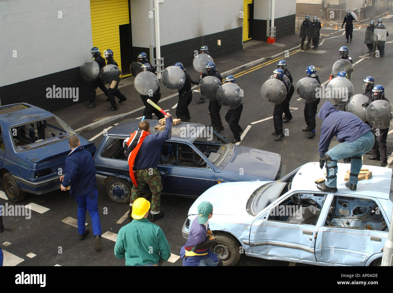 Polizei-Riot-Übung von der metropolitan police Stockfoto